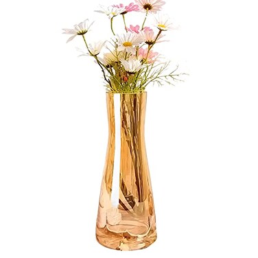 Aoderun Flower Vase for Decor 10 Clear Glass Vase for Centerpieces Large Vases for Flowers Dried Flower Home Decor Living Room Kitchen Office WeddingAmber
