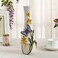 FORLONG Ceramic Vase HandPainted Butterflies and Lilies Flowers Home Decor Bouquet Holder 10 Tall
