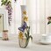 FORLONG Ceramic Vase HandPainted Butterflies and Lilies Flowers Home Decor Bouquet Holder 10 Tall
