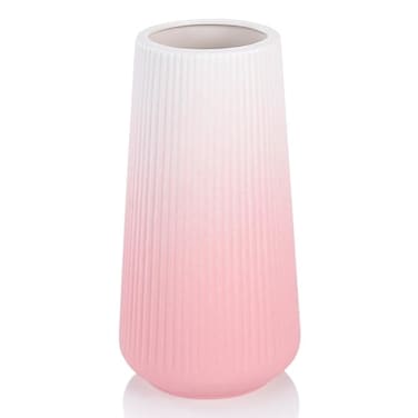 GUKJOB Gradient Pink Ceramic Vase Small Cute Flower Vase for Pampas Grass Home Living Room Dining Table Farmhouse Office Decor Bedroom Table and Kitchen Shelf Gradient Pink