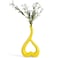 VanEnjoy 10 inches Heart Shaped Yellow Ceramic Vase Statues Decorative Vase Home Decoration Furnishing Pottery