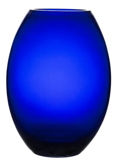Barski Glass Handmade 12 H 12 inches High Barrel Vase Cobalt Blue Made in Europe