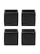 Serene Spaces Living Set of 4 Cube Black Vases Modern Matte Black Square Cube Ceramic Vases for Centerpieces Home Office Dcor Event Accents and More 3 SQ x 3 H
