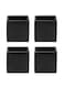 Serene Spaces Living Set of 4 Cube Black Vases Modern Matte Black Square Cube Ceramic Vases for Centerpieces Home Office Dcor Event Accents and More 3 SQ x 3 H