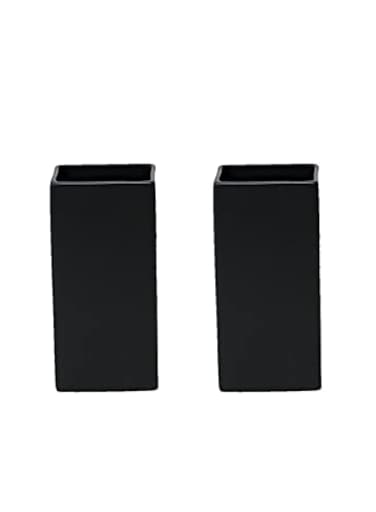 Serene Spaces Living Matte Black Square Ceramic Vases Modern Flower Vases for Wedding Centerpieces Home Decor Office Styling Event Table Accents 3 Square x 6 Tall Set of 2