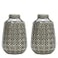 Hosley Set of 2 Grey Ceramic Vase 725 High Ideal Gift for Floral Arrangements Home Weddings Party Spa Meditation Home Office