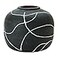 Creative Co-Op Creative CoOp Round Decorative Stoneware Vase with HandPainted Intersecting Lines Black and White