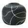 Creative Co-Op Creative CoOp Round Decorative Stoneware Vase with HandPainted Intersecting Lines Black and White