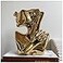 FUNSOBA Ceramics Statue Flower Vase Face Pots Bust Head Shaped for Birthday Gifts Home Office Decoration Gold