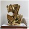 FUNSOBA Ceramics Statue Flower Vase Face Pots Bust Head Shaped for Birthday Gifts Home Office Decoration Gold