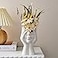 FJS Ceramic Face Vases White Flower Vases for Decor 35 W x 7 H Modern Decorative Vase Centerpiece for Table Shelf Living Room Office Bedroom