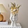 FJS Ceramic Face Vases White Flower Vases for Decor 35 W x 7 H Modern Decorative Vase Centerpiece for Table Shelf Living Room Office Bedroom