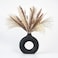 CEMABT Black Donut Vase Hollow Ceramic Vase for Flowers Handmade Minimalist Boho ins Style Modern Home Decor for Wedding Dinner Table Party Living Room Office BedroomM