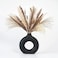 CEMABT Black Donut Vase Hollow Ceramic Vase for Flowers Handmade Minimalist Boho ins Style Modern Home Decor for Wedding Dinner Table Party Living Room Office BedroomM