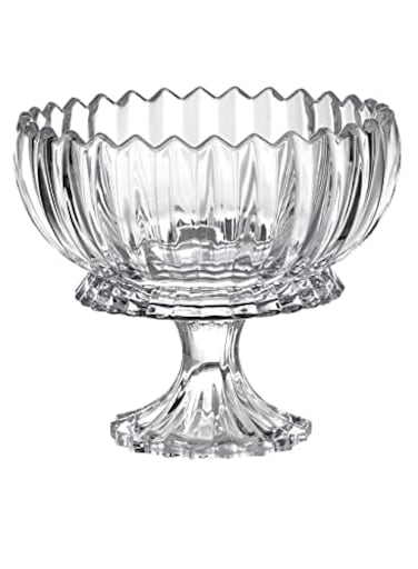 Serene Spaces Living Arctic Ice Glass Compote 9in Dia