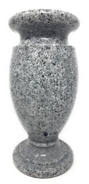 Optimum OPTIMUM Greek Memorial Cemetery Flower Vase Plastic Light Grey Granite Drainage Hole with Metal Ground Spike Grave Marker Decorations for Gravesite Headstone Flowers Holder Garden Lawn