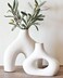 Carrot's Den Carrots Den Donut Vase Set of 2 White Large Ceramic Vase Minimalist Nordic Hollow Table Centerpiece Olive Plant Wedding Living Room Bookshelf Office Modern Home Entryway Console