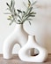 Carrot's Den Carrots Den Donut Vase Set of 2 White Large Ceramic Vase Minimalist Nordic Hollow Table Centerpiece Olive Plant Wedding Living Room Bookshelf Office Modern Home Entryway Console