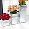 ALLARTONLY Crushed Diamond Mirrored Vase Pack of 3 Pieces Small Middle Large Crystal Silver Mirror Glass Stunning Decorative Flower Vase Luxury for Home Decor Cant Hold Water