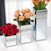 ALLARTONLY Crushed Diamond Mirrored Vase Pack of 3 Pieces Small Middle Large Crystal Silver Mirror Glass Stunning Decorative Flower Vase Luxury for Home Decor Cant Hold Water