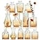 Der Rose Amber Glass Vases Set of 12 Small Bud Vases for Flowers Rustic Wedding Centerpieces and Home Decor