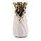 YUSHUIHOME Modern White and Gold Vase Home Decor Hydroponic Flower Table Ceramic Vase Decorative High Cylinder Vase with Flare Edge Home Decor Living Room Bedroom Wedding Party Office Medium