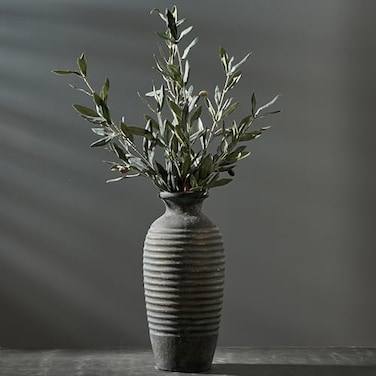 Vaseking Emotionally Grounded Vase Large Ceramic Rustic Vase 144 inch Minimalist Threaded Decorative Farmhouse Tall Vases for Home Decor Living Room Enterway Table Decoration Bronze