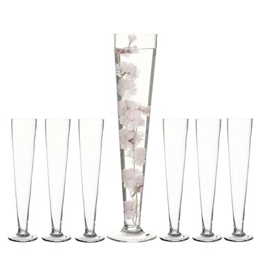 Craft And Craft and Party Sets of 6 Clear Trumpet Vases 24 Height 6 24