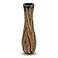 AeraVida Hand Carved Mango Tree Wood Vase 14 Inch Tall Decorative Wooden Floor or Tabletop Accent for Home Decor Rustic Brown Dried Flowers