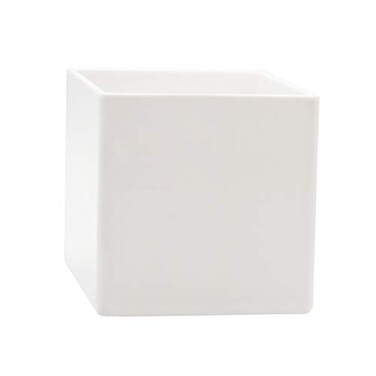 Royal Imports Flower Acrylic Vases Cubes Decorative Centerpiece for Home or Wedding Non Breakable Plastic 5 White