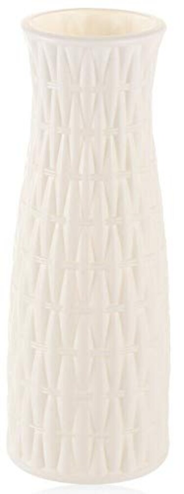 Organza Plus CeramicLike Plastic Vase Unbreakable Woven Seashell White Flower Vase