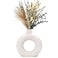 CEMABT White Donut Vase Hollow Ceramic Vase for Flowers Handmade Minimalist Boho ins Style Modern Home Decor for Wedding Dinner Table Party Living Room Office BedroomS