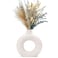 CEMABT White Donut Vase Hollow Ceramic Vase for Flowers Handmade Minimalist Boho ins Style Modern Home Decor for Wedding Dinner Table Party Living Room Office BedroomS