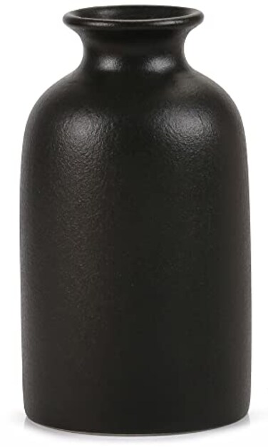 OTDCGI Ceramic Black Small Vase Dry Flower Vases Minimalism Style for Modern Table Shelf Fit Fireplace Bedroom Kitchen Living Room Home Decor Black Medium