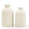 Hirdborte White Ceramic vases Home Decor 2pcs Small vase Set Boho vase Modern Farmhouse Decor White