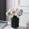 Mowtanco Black Ceramic Vase Small Spherical Flower Vase for Centerpiece Three Floors Design for Modern Home Decor Boho Decorative Vase 67 Tall