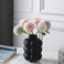 Mowtanco Black Ceramic Vase Small Spherical Flower Vase for Centerpiece Three Floors Design for Modern Home Decor Boho Decorative Vase 67 Tall