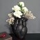 Aprjv Vase Flower Vases Heart Shaped Decor Resin Flower Pot Modern Unique Nordic Art Style Decorative Vase for Home Wedding Gift Desktop Living Room Decoration Black