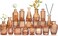 QLOFEI Amber Glass Bud Vases Set of 20 for Flowers Small Amber Bud Vases in Bulk for Centerpieces Decor Mini Glass Set for Home Table Decorations