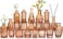 QLOFEI Amber Glass Bud Vases Set of 20 for Flowers Small Amber Bud Vases in Bulk for Centerpieces Decor Mini Glass Set for Home Table Decorations
