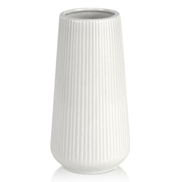 GUKJOB White Ceramic Vase Small Cute Flower Vase for Pampas Grass Home Living Room Dining Table Farmhouse Office Decor Bedroom Table and Kitchen Shelf White