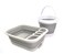 SAMMART 2pcs Kitchen Outdoor Set Collapsible Dish Drainer with Drainer Board 5L Collapsible Plastic Bucket 2 GreyGrey