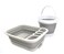SAMMART 2pcs Kitchen Outdoor Set Collapsible Dish Drainer with Drainer Board 5L Collapsible Plastic Bucket 2 GreyGrey
