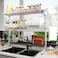 VNKZI Over Sink Dish Drying Rack 3 Tier Full Stainless Steel Storage Adjustable Length 2598 to 3661 Kitchen Rack Multifunctional Expandable Counter Organizer Space Saver Dish Rack