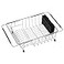 iPEGTOP Expandable Multifunctional Dish Drying Rack Over The Sink in Sink Or On Counter Dish Drainer Basket Shelf with Black Utensil Silverware Holder Rustproof Stainless Organizer
