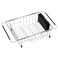 iPEGTOP Expandable Multifunctional Dish Drying Rack Over The Sink in Sink Or On Counter Dish Drainer Basket Shelf with Black Utensil Silverware Holder Rustproof Stainless Organizer