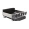 KitchenAid Compact Space Saving Rust Resistant Dish Rack with Removable Flatware Caddy and Angled Self Draining Drainboard 1606Inch Black