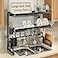 MAJALiS 3 Tier Extra Large Stainless Steel Expandable Over The Sink Dish Drainer Drying Rack Rust Proof Metal Space Saving Modern Black Big Capacity Extendable Plate Strainers Above Counter