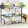 SNSLXH 4 Baskets 2Tier Over The Sink Dish Drying Rack 265735 Large Sink Rack for Kitchen Extensible and Adjustable Saving Kitchen Space