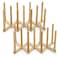 Lawei 2 Pack Bamboo Bottle Drying Rack Retractable Bottle Cup Dish Drying Rack Plastic Bag Dryer Rack and Portable Drainer Stand Holder for Water Bottles Plate Cup Pot Lid Cutting Board